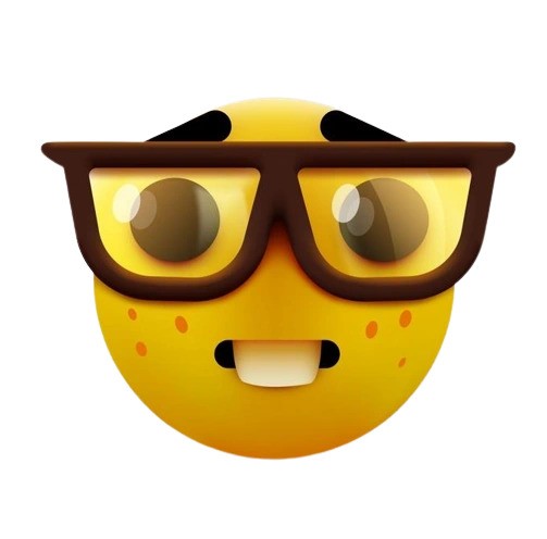 Nerd emoji with glasses